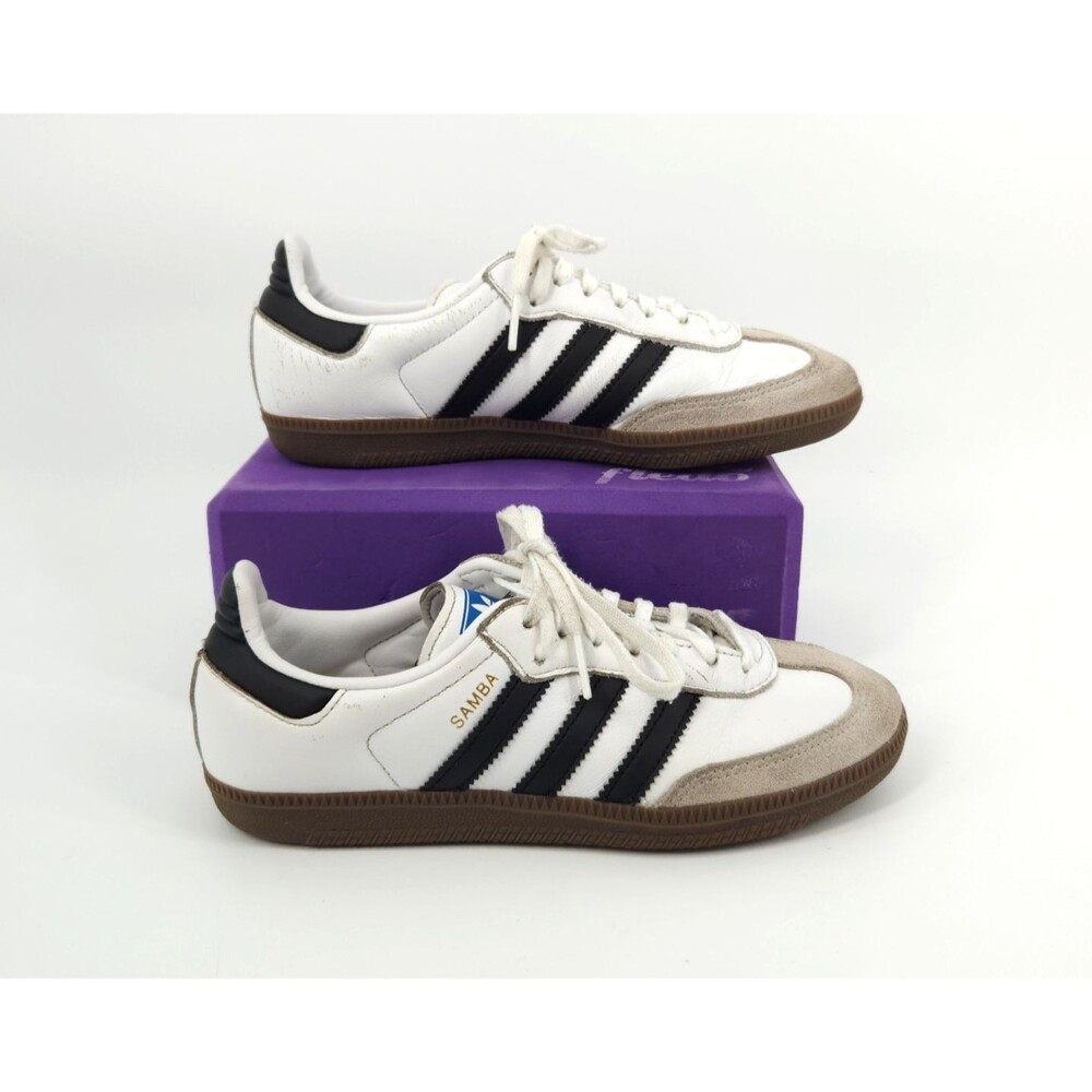 Adidas Samba OG J Shoes Youth Size 4 Sneaker White/Black/Gum IE3685